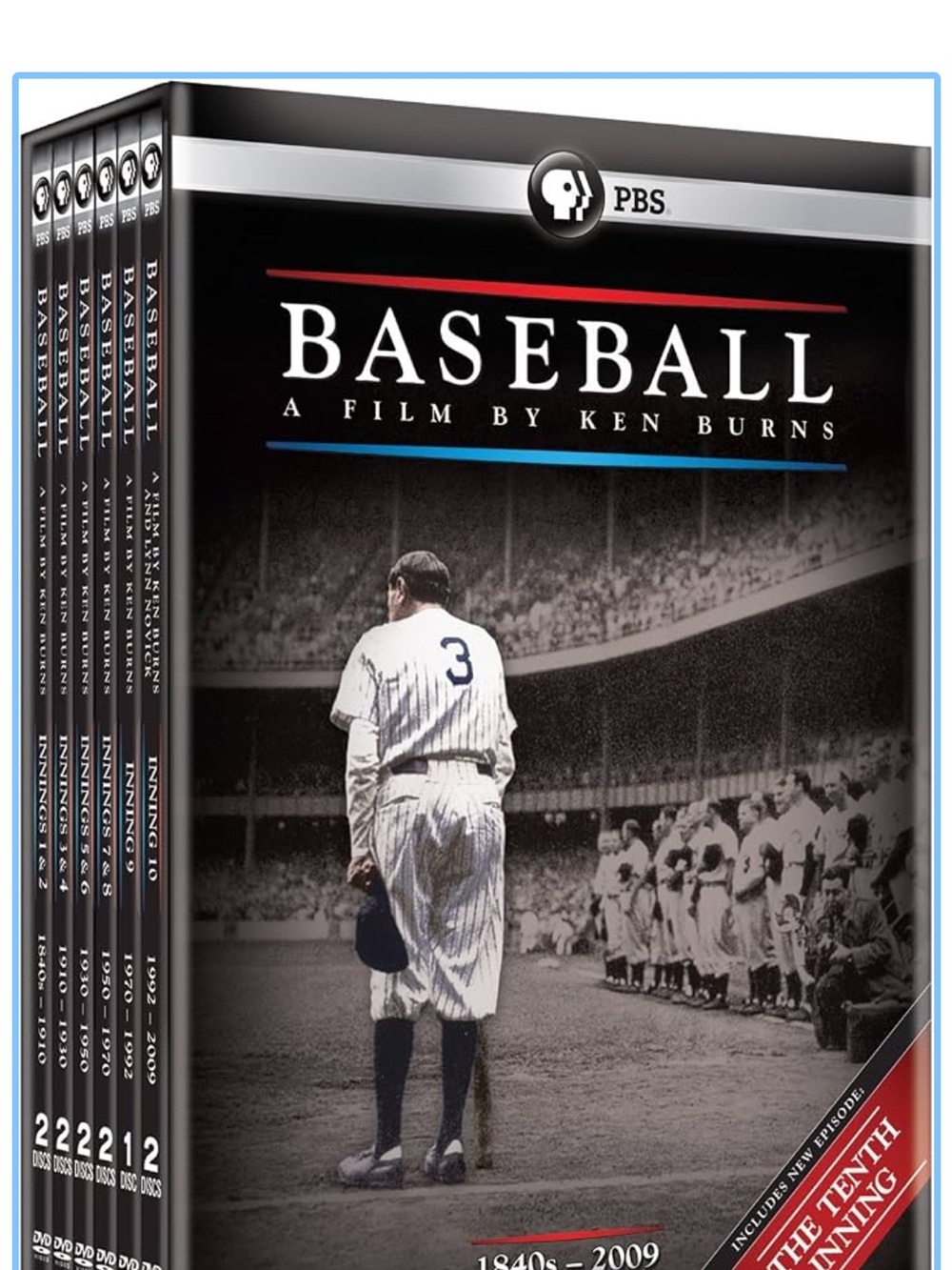 PBS "Baseball: A Film by Ken Burns" DVD Set - Black, White